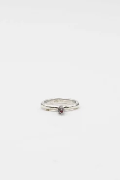 Rosa Maria Bar Silver And Ruby Bud Ring| Rings