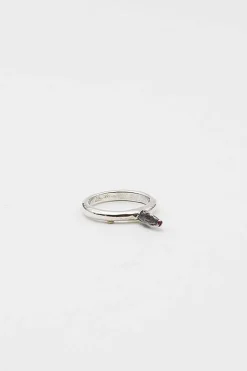 Rosa Maria Bar Silver And Ruby Bud Ring| Rings