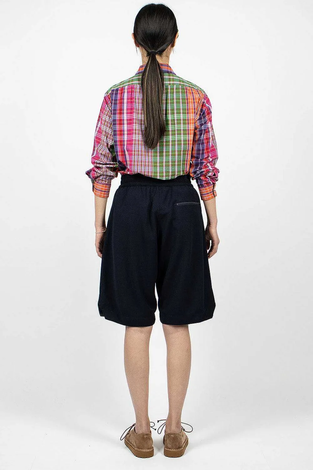 Engineered Garments FWK Bb Shorts Diamond Poly Dark Navy| Trousers