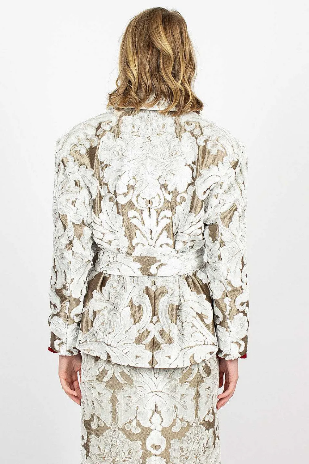 Dries Van Noten Belted Coat Ecru Tapestry| Outerwear