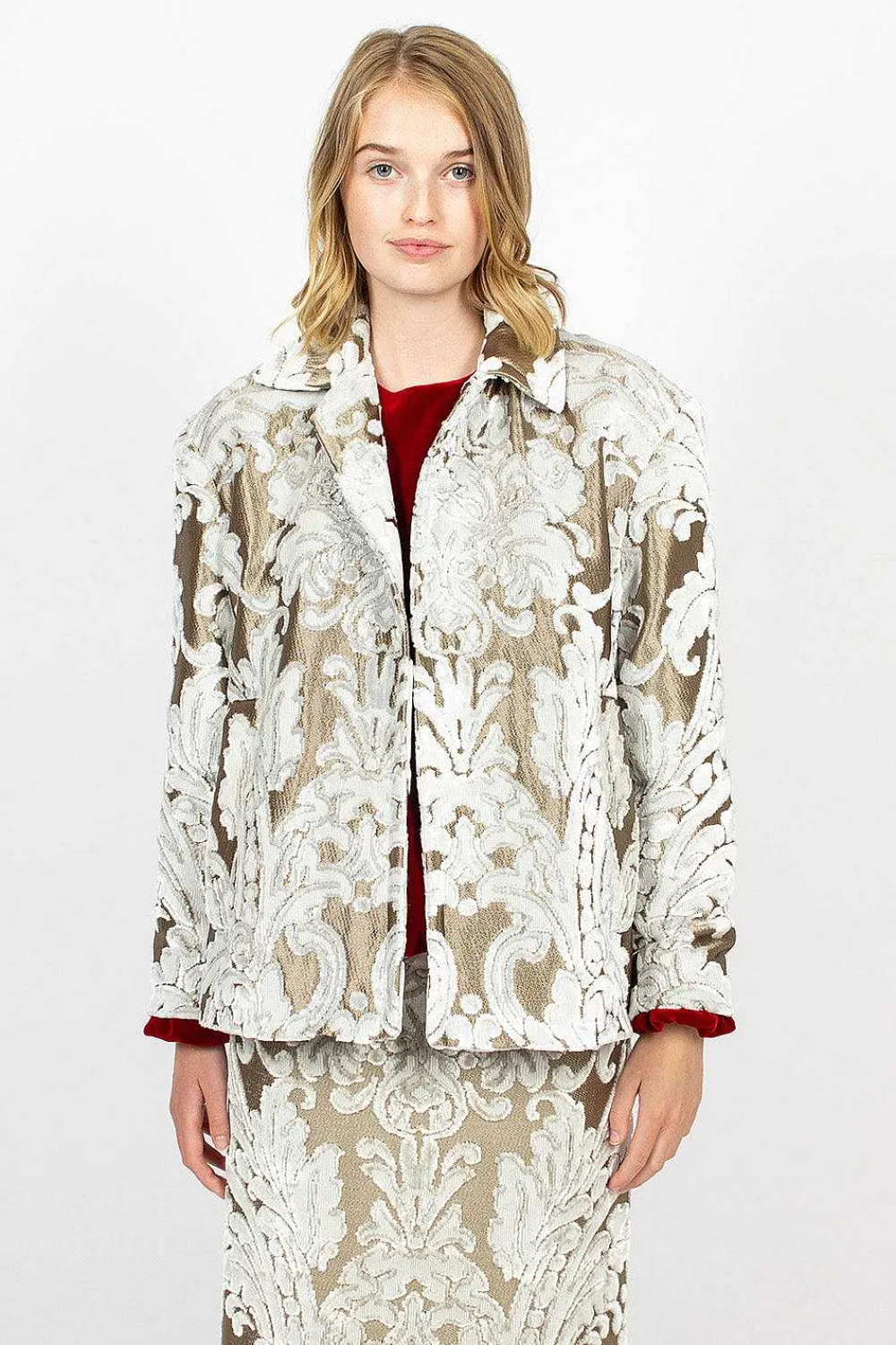 Dries Van Noten Belted Coat Ecru Tapestry| Outerwear