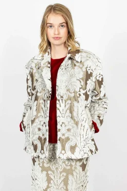 Dries Van Noten Belted Coat Ecru Tapestry| Outerwear