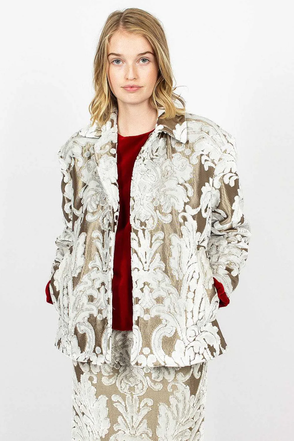 Dries Van Noten Belted Coat Ecru Tapestry| Outerwear
