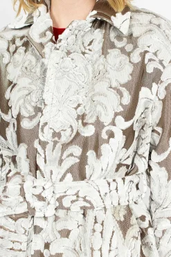 Dries Van Noten Belted Coat Ecru Tapestry| Outerwear