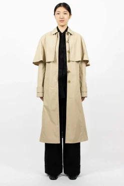 Acne Studios Belted Trench Coat Beige| Outerwear