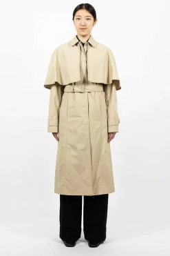 Acne Studios Belted Trench Coat Beige| Outerwear