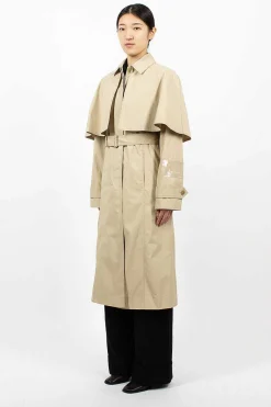 Acne Studios Belted Trench Coat Beige| Outerwear
