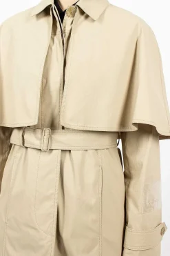 Acne Studios Belted Trench Coat Beige| Outerwear