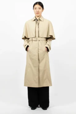 Acne Studios Belted Trench Coat Beige| Outerwear