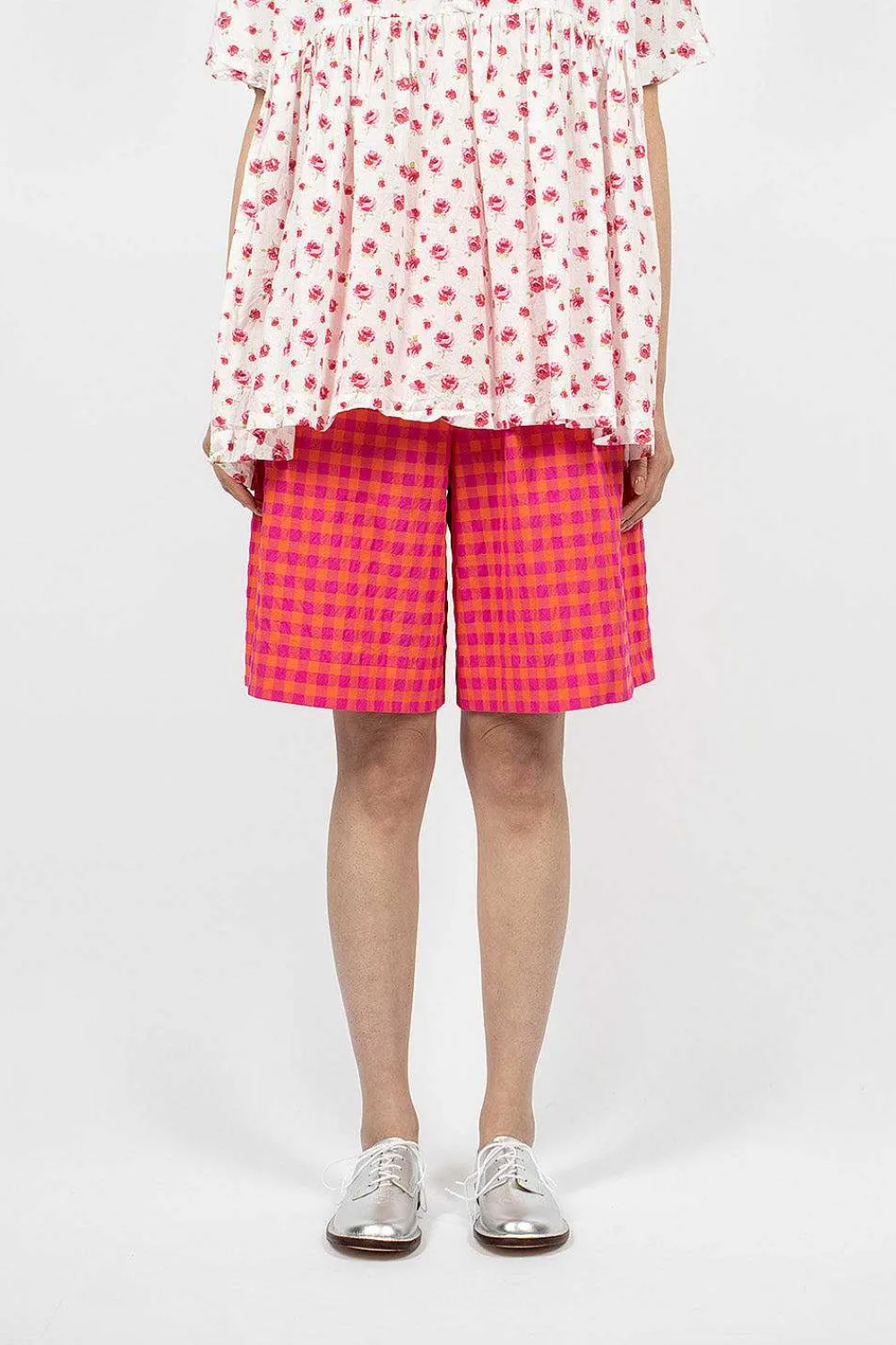 Daniela Gregis Bermuda Shorts Orange/Fuchsia| Trousers