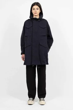 VISVIM Bickle Gabardine Coat Navy| Outerwear