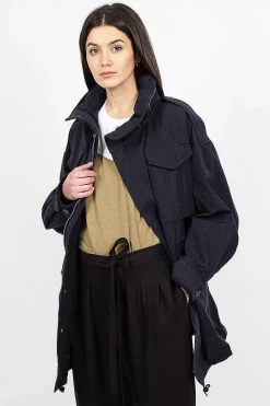VISVIM Bickle Gabardine Coat Navy| Outerwear