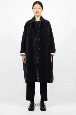 Casey Casey Big Blobby Velvet Coat Navy| Outerwear