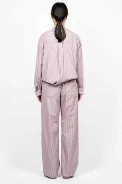 TEKLA Birkenstock 1774 Pyjama Pant Mauve Stripes| Trousers