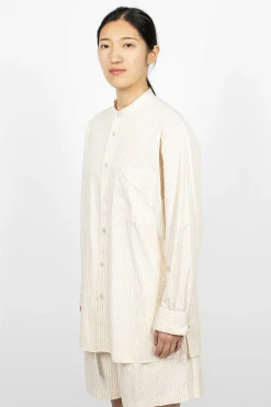 TEKLA Birkenstock 1774 Pyjama Shirt Wheat Stripes| Shirts