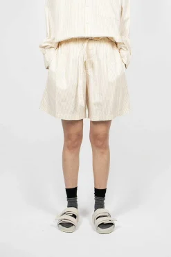 TEKLA Birkenstock 1774 Pyjama Shorts Wheat Stripes| Trousers