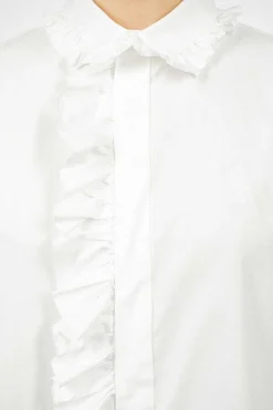 Toujours Bishop Sleeve Shirt White| Shirts