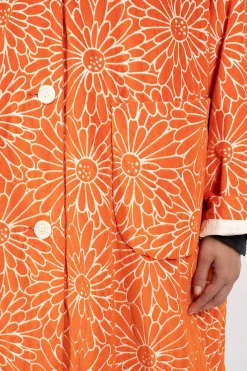 Casey Casey Blob Coat Orange Floral| Outerwear