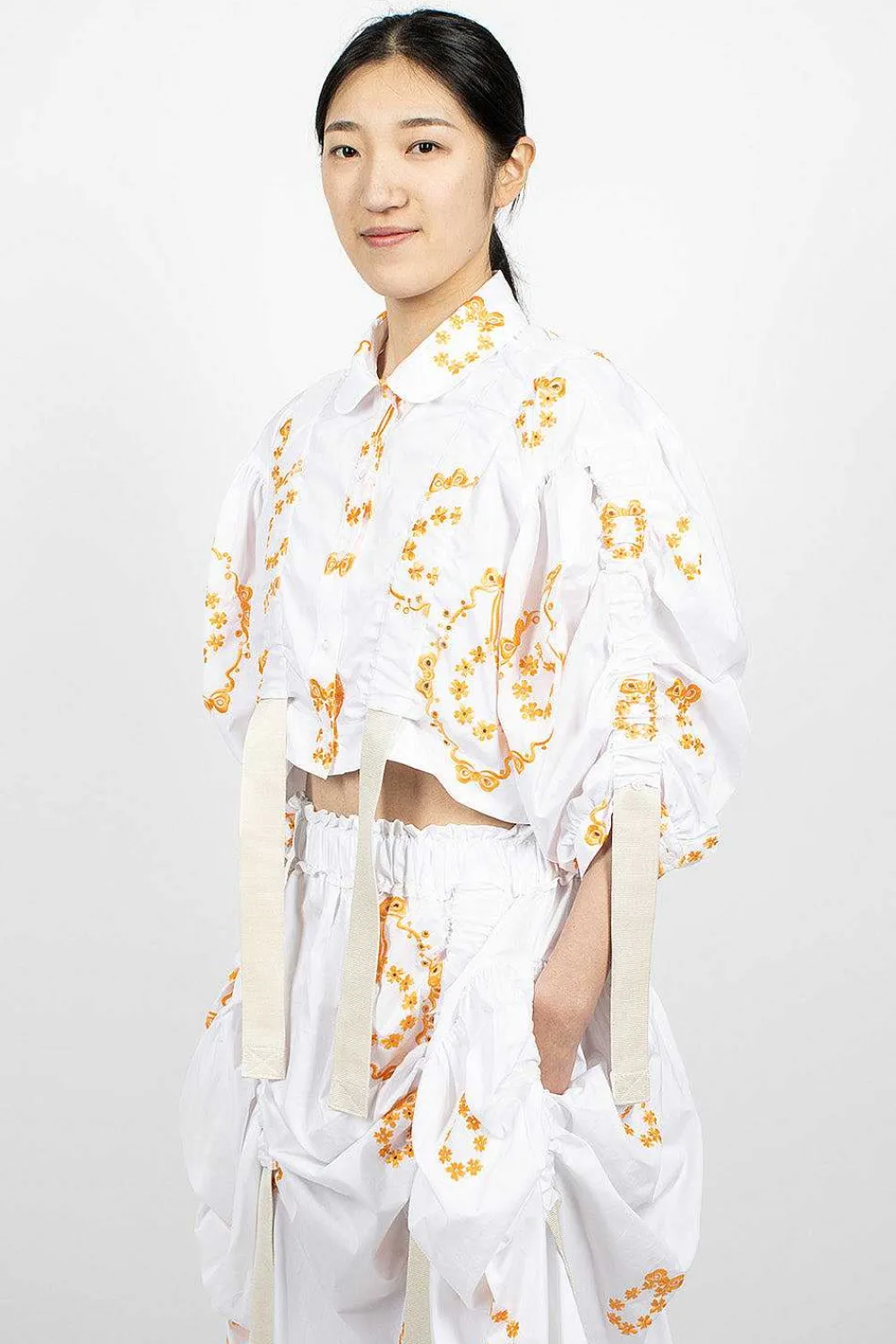 Simone Rocha Bow Wreath Slider Shirt White/Clementine| Shirts