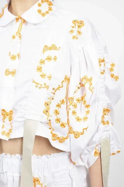 Simone Rocha Bow Wreath Slider Shirt White/Clementine| Shirts