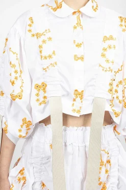 Simone Rocha Bow Wreath Slider Shirt White/Clementine| Shirts