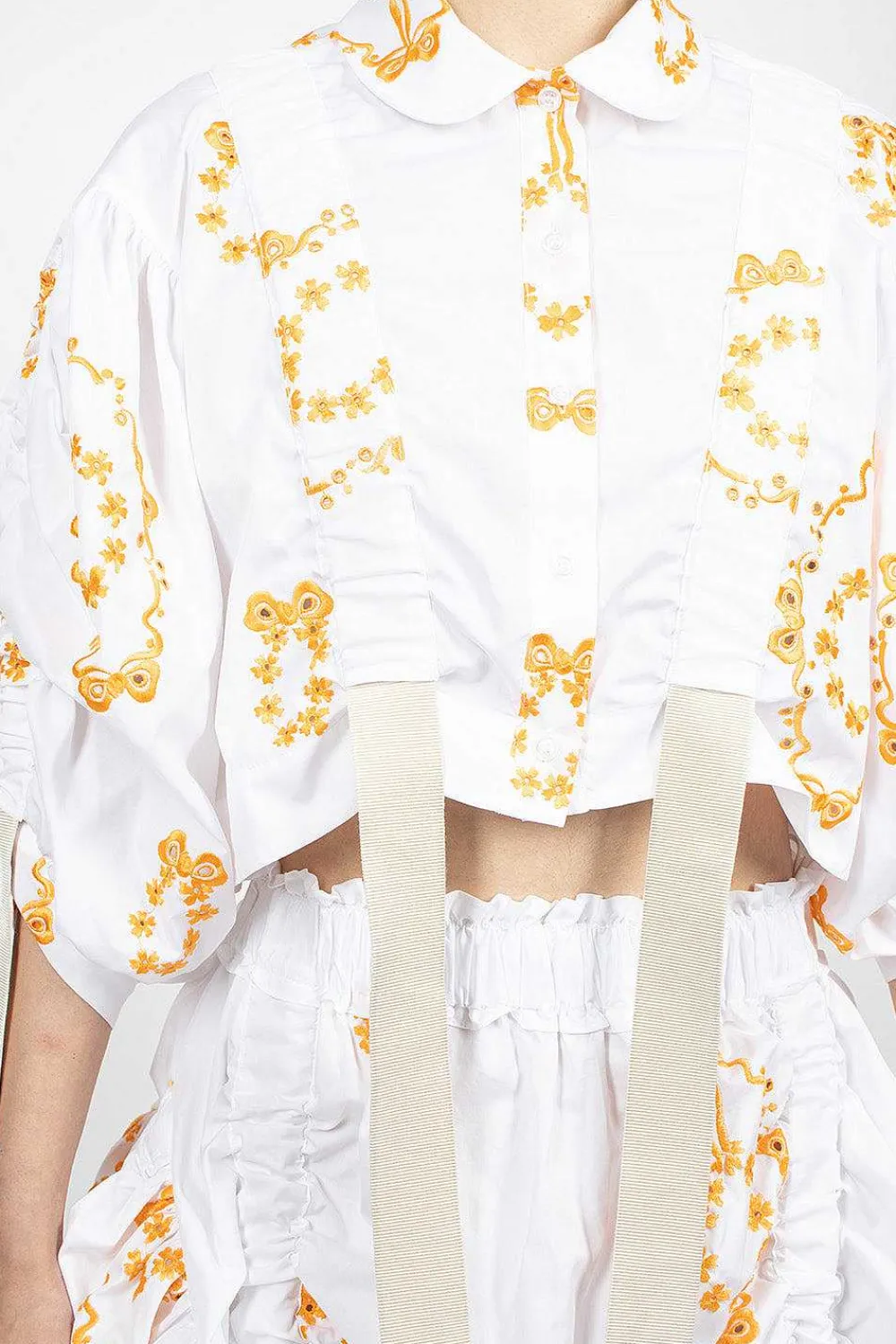 Simone Rocha Bow Wreath Slider Shirt White/Clementine| Shirts