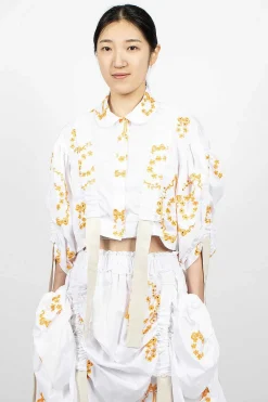 Simone Rocha Bow Wreath Slider Shirt White/Clementine| Shirts