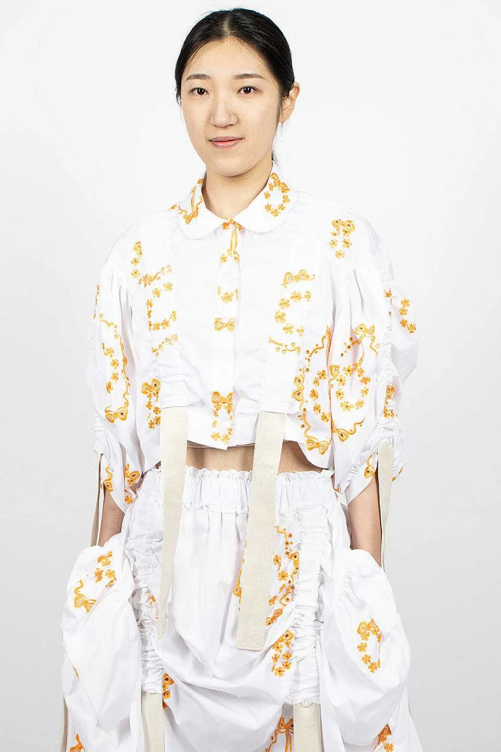 Simone Rocha Bow Wreath Slider Shirt White/Clementine| Shirts