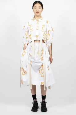 Simone Rocha Bow Wreath Slider Skirt White/Clementine| Skirts