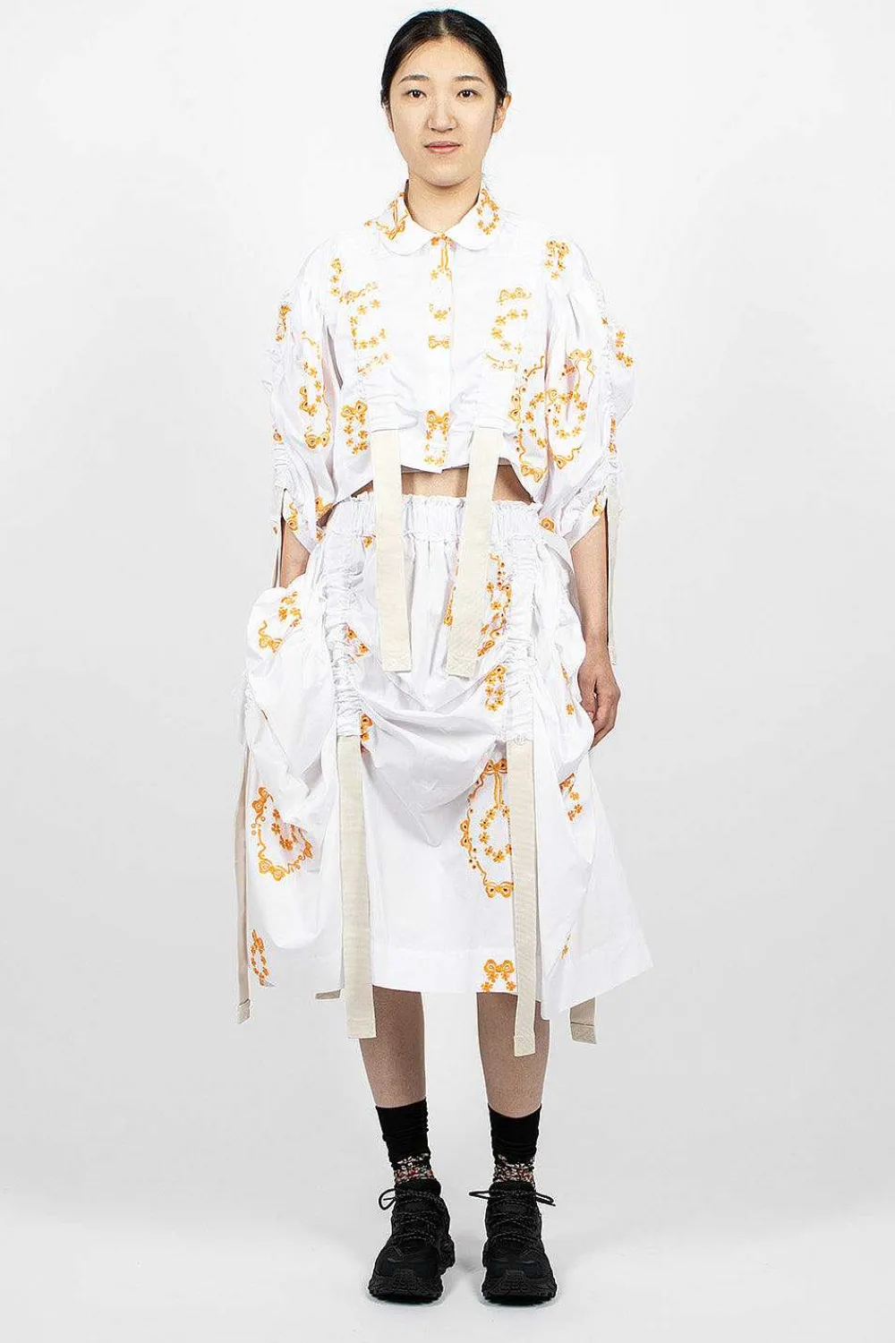 Simone Rocha Bow Wreath Slider Skirt White/Clementine| Skirts