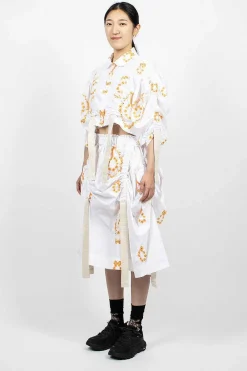 Simone Rocha Bow Wreath Slider Skirt White/Clementine| Skirts