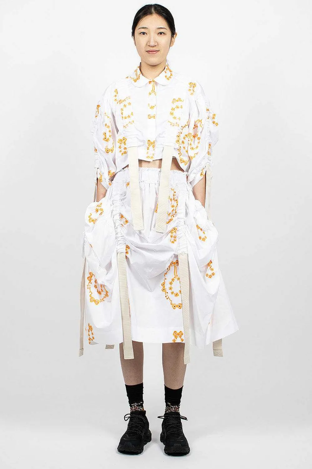 Simone Rocha Bow Wreath Slider Skirt White/Clementine| Skirts
