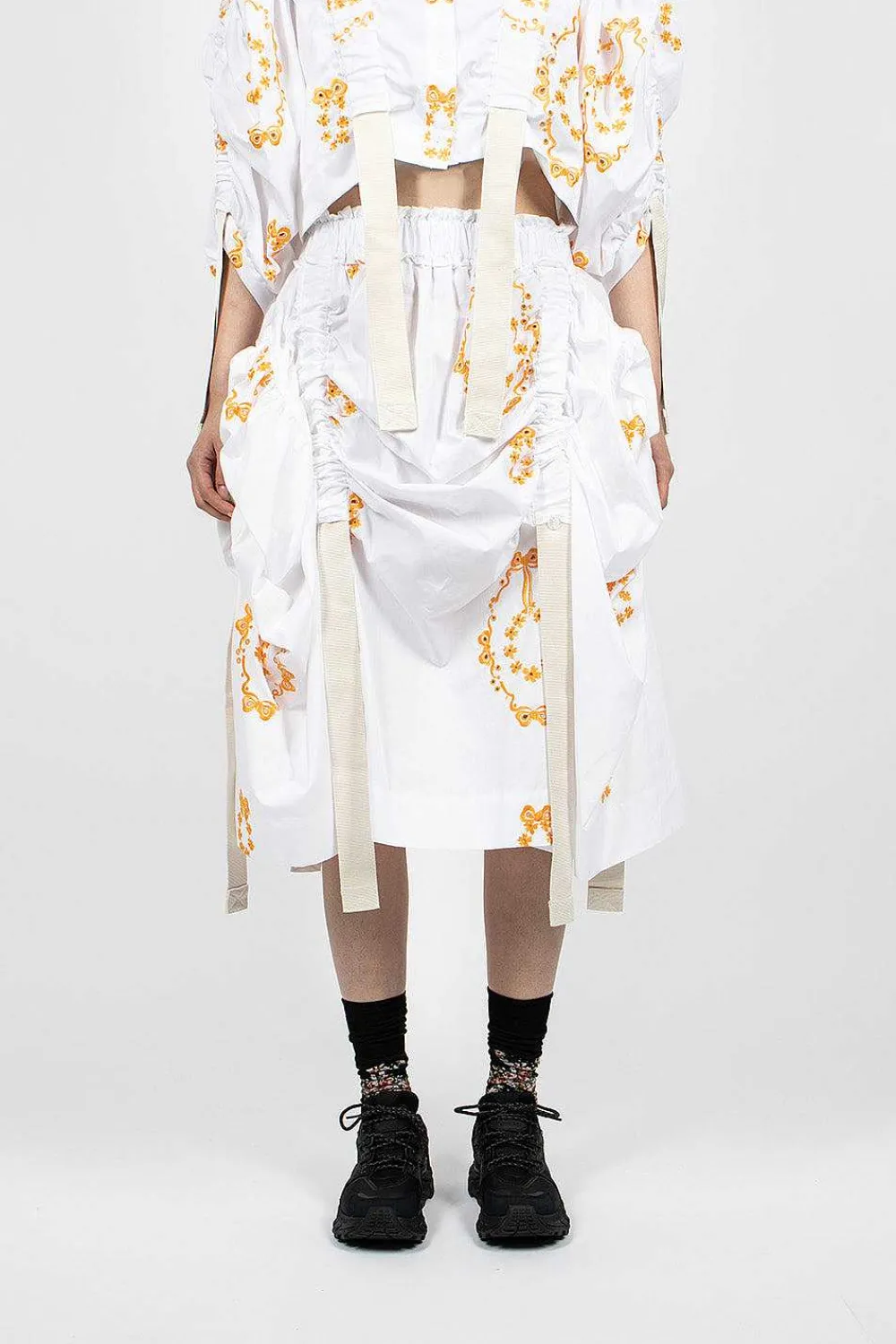 Simone Rocha Bow Wreath Slider Skirt White/Clementine| Skirts