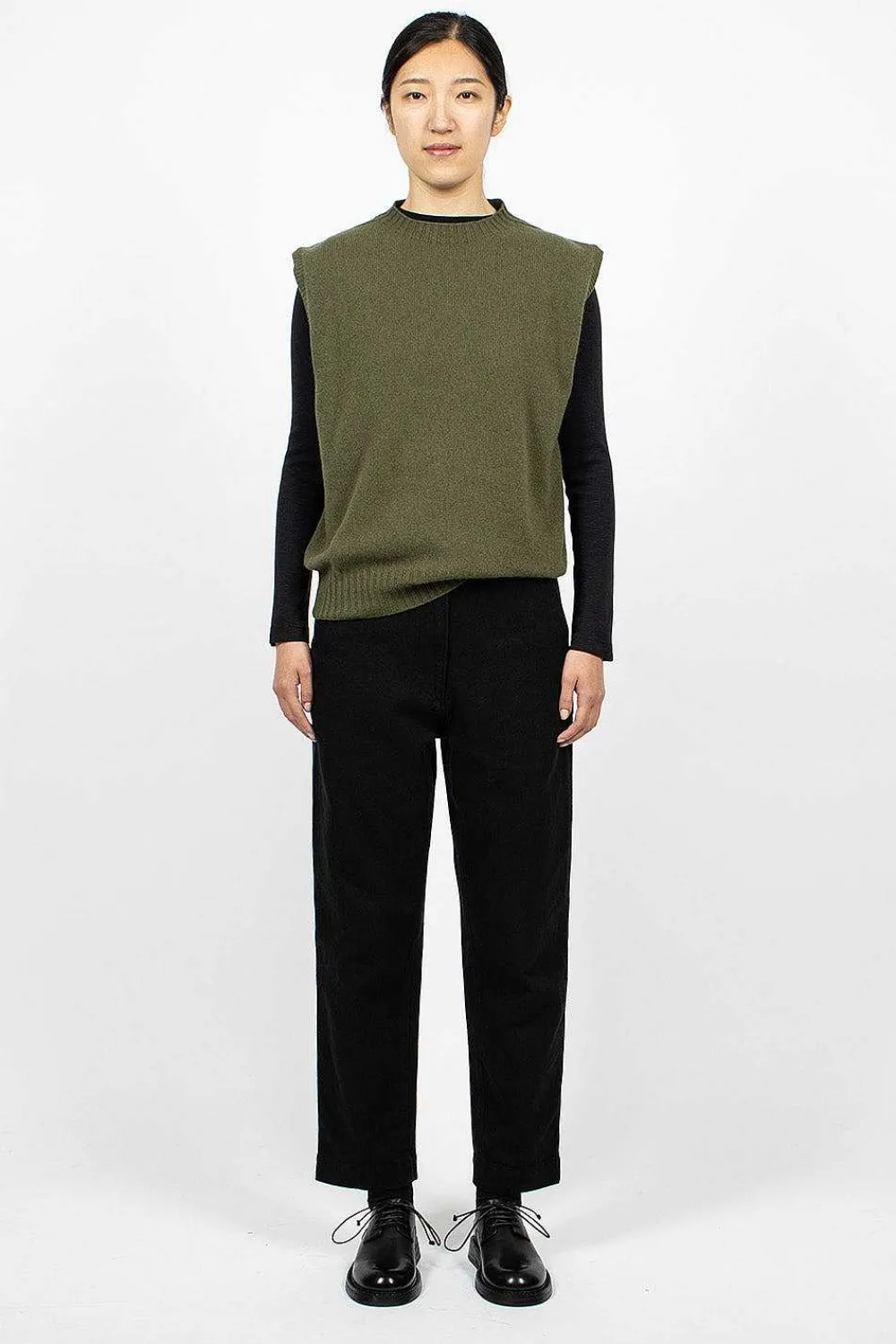 Margaret Howell Boxy Slipover Khaki| Knitwear