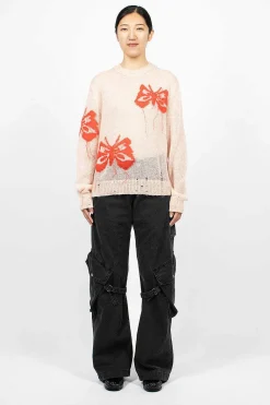 Acne Studios Butterfly Knit Jumper Pink| Knitwear