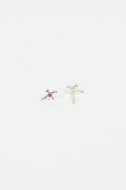 Rosa Maria C18 Cross Earrings Ruby| Earrings