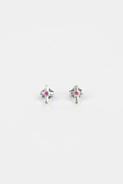 Rosa Maria C18 Cross Earrings Ruby| Earrings