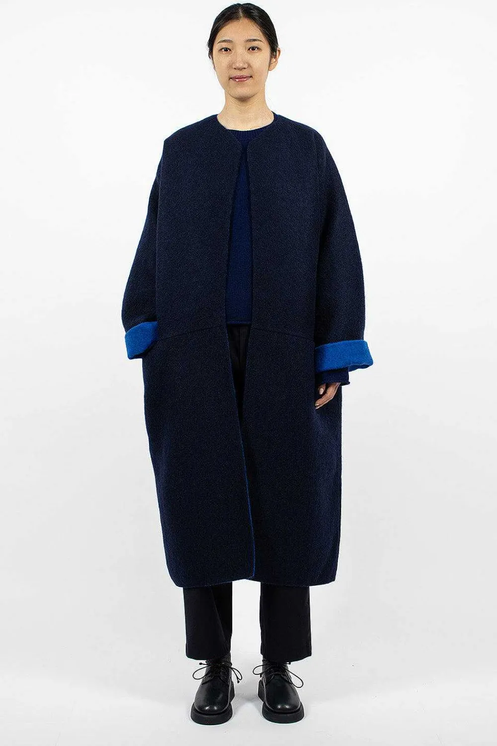 Sofie D'Hoore Cabaret Coat Navy/Royal Blue| Outerwear