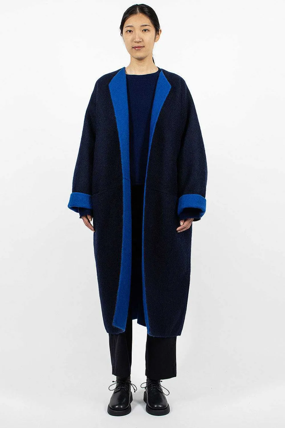 Sofie D'Hoore Cabaret Coat Navy/Royal Blue| Outerwear