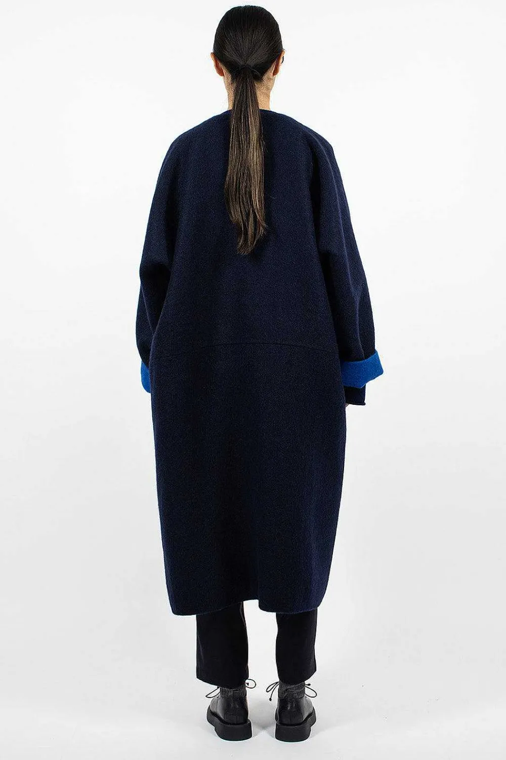 Sofie D'Hoore Cabaret Coat Navy/Royal Blue| Outerwear