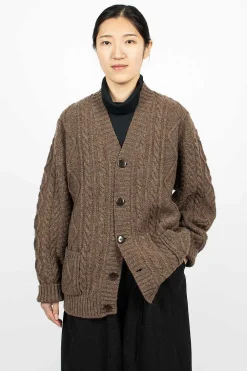 Kapital Cable Knit Cardigan Moca Brown| Outerwear