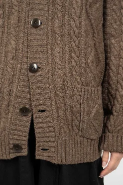 Kapital Cable Knit Cardigan Moca Brown| Outerwear