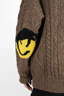 Kapital Cable Knit Cardigan Moca Brown| Knitwear