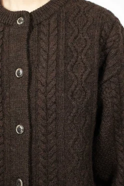 Ichi Antiquités Cable 2Way Cardigan Brown| Outerwear
