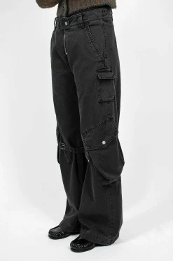Acne Studios Cargo Trousers Washed Black| Trousers