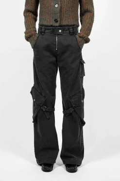 Acne Studios Cargo Trousers Washed Black| Trousers