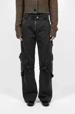 Acne Studios Cargo Trousers Washed Black| Trousers