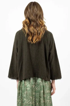 Daniela Gregis Cashmere Check Top Green/Tortoise| Tops