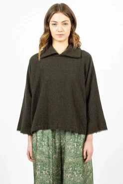 Daniela Gregis Cashmere Check Top Green/Tortoise| Tops
