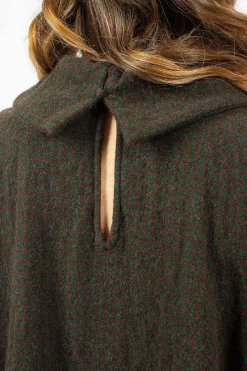 Daniela Gregis Cashmere Check Top Green/Tortoise| Tops